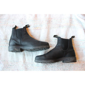 Blundstone Black Leather Pull On Chelsea Boots Size Men's AUS 7.5